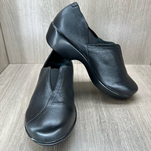 Dansko Arden Clog Shoes Women 37 Slip-on Round Toe Cushioned Leather Black - Picture 6 of 13